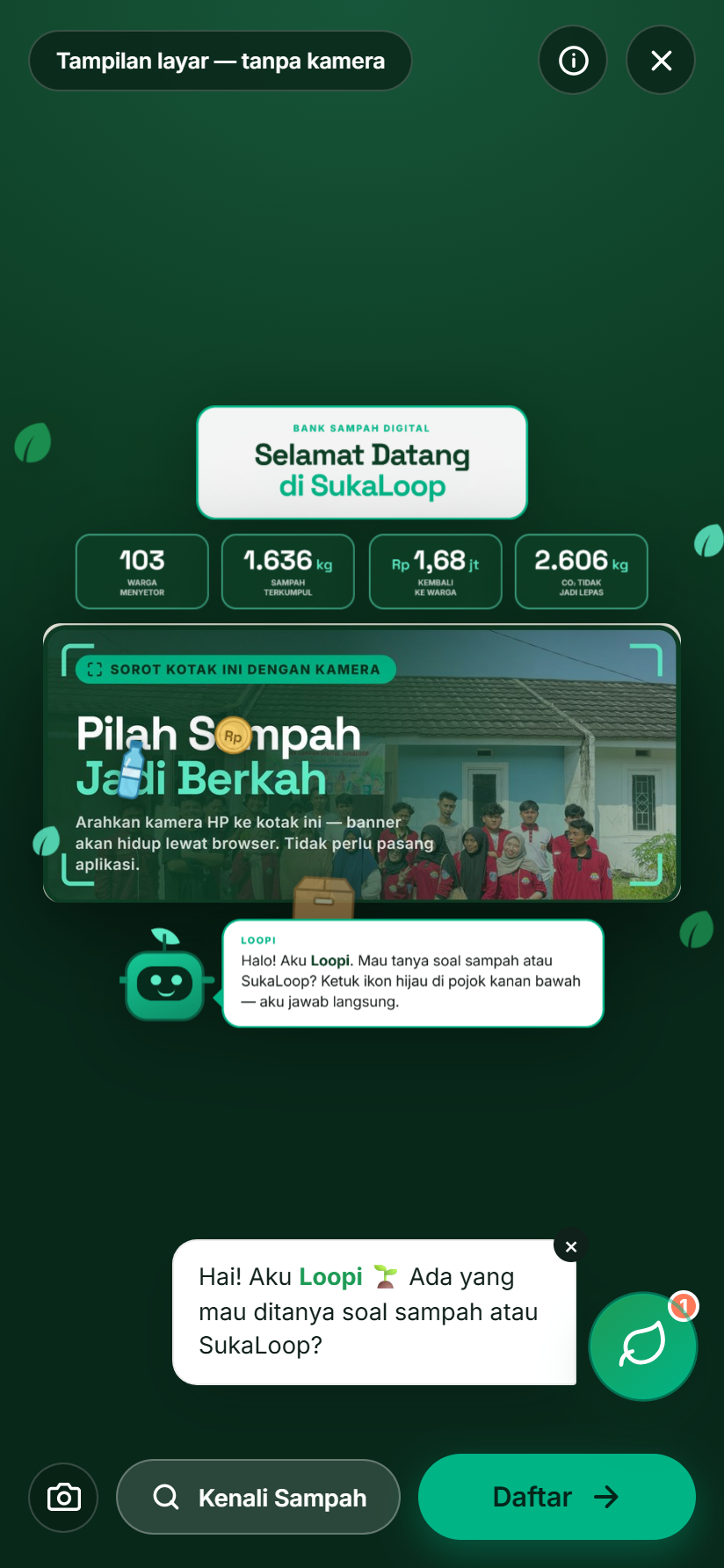 Banner Hidup mode layar